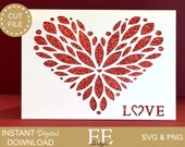 DIY Heart Valentines Card SVG: Cricut & Silhouette Cut File (Digital Download)