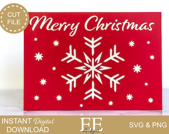 Schneeflocke Weihnachtskarte SVG: DIY Papierschnitt Design (Digitaler Download)