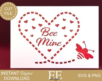 SVG: DIY Valentines Card Design | Valentines Card  |  Anniversary Card | Cricut Cut File | Papercut | Cricut Silhouette | Svg Png