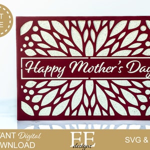 SVG: Tarjeta del Día de la Madre DIY Diseño digital / Archivo de corte Cricut / Corte de papel / Silueta Cricut / Svg Png