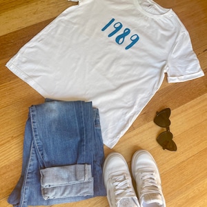 1989 T Shirt White Blue
