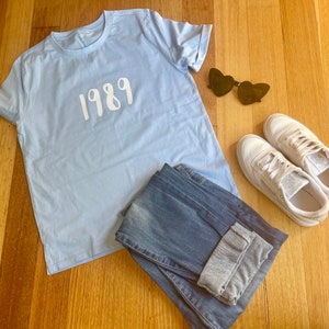 1989 T Shirt Blue White