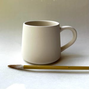 Unpainted Bisque Coffee Cup Ready to Paint 16 Ounces