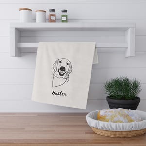 Personalized Pet Tea Towels, Dog Lover Gift, Custom Kitchen Decor, Animal Print Towel, Pet Memorial, Housewarming Gift