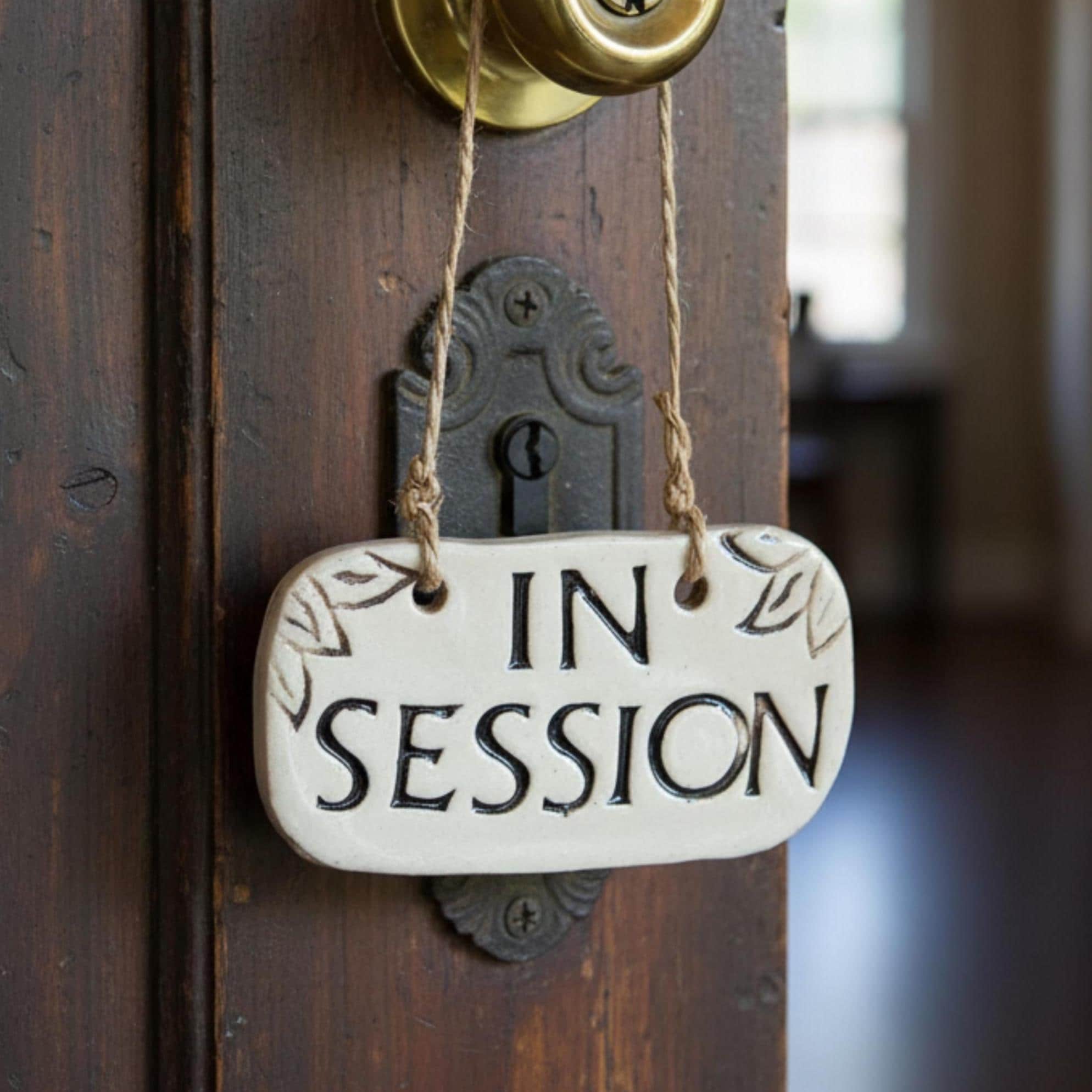 In Session Door Sign Ceramic Sign Aesthetically Pleasing Therapist Door ...