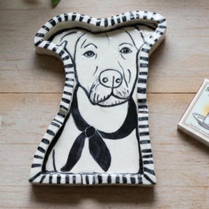Custom Pet Portrait Ashtray Personalized Gift Dog Lover Handmade Ashtray Hand Built Eclectic Art Dish Handmade Ceramic Ash Tray Trinket Dish