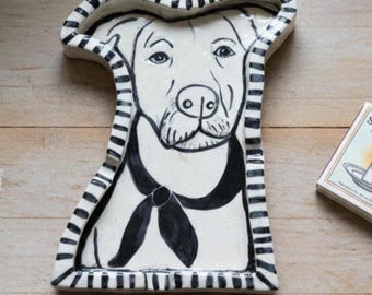 Custom Pet Portrait Ashtray Personalized Gift Dog Lover Handmade Ashtray Hand Built Eclectic Art Dish Handmade Ceramic Ash Tray Trinket Dish