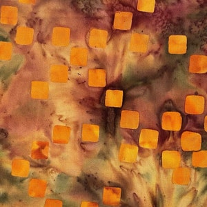 Island Batiks Harvest colors with Orange Squares