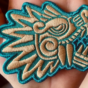 Aztec QUETZALCOATL, Mayan Kulkukan, Mexico, Embroiled Iron-On Patch