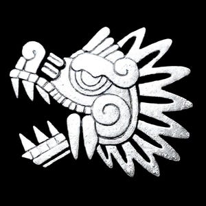 Aztec Quetzalcoatl Head Vinyl Decal: Laptop, Car, Guitar
