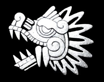 Vinilo adhesivo con la cabeza de Quetzalcóatl azteca: para portátil, coche o guitarra.