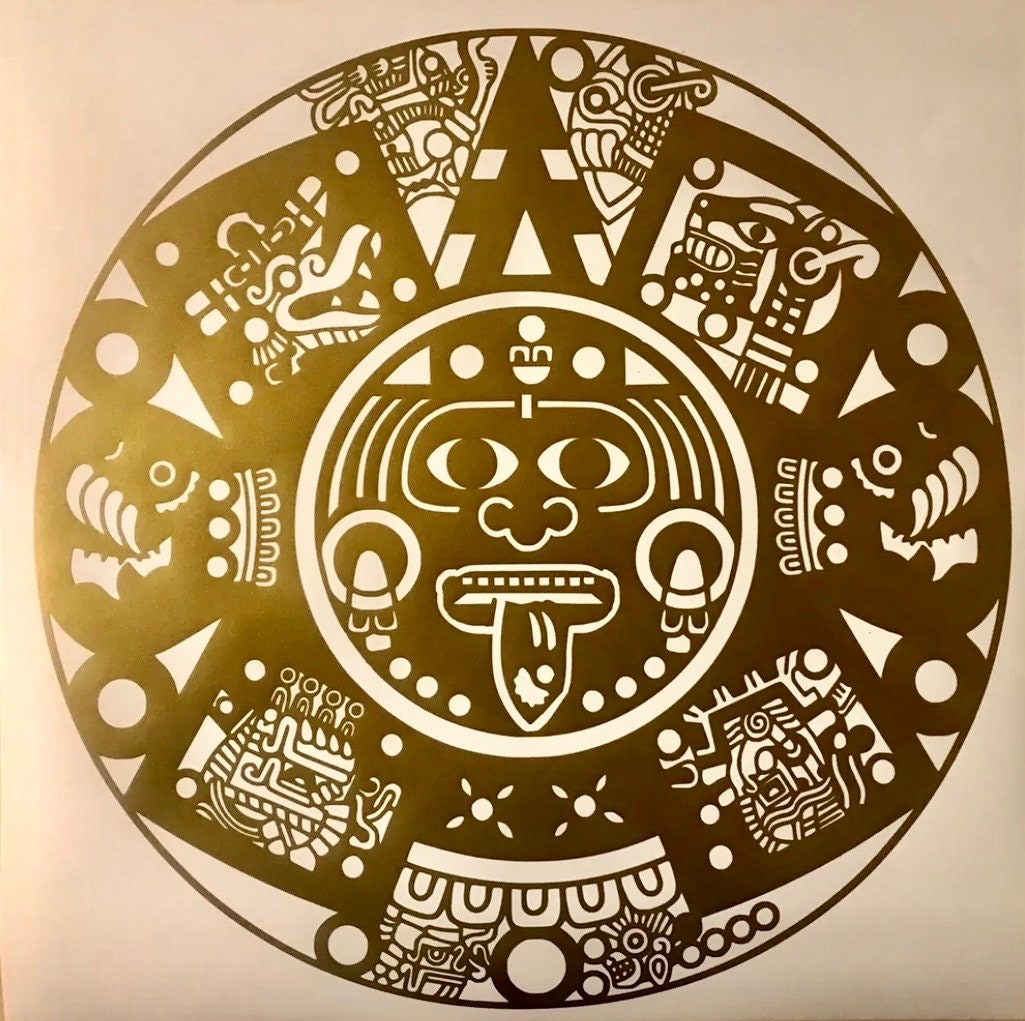 Aztec Calendar/piedra Del Sol Vinyl Decal/sticker for Laptop, Car ...