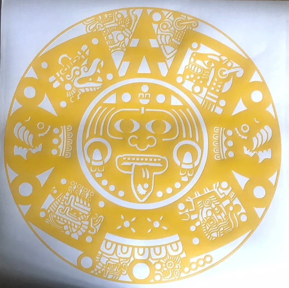 Aztec Calendar/piedra Del Sol Vinyl Decal/sticker for Laptop, Car ...