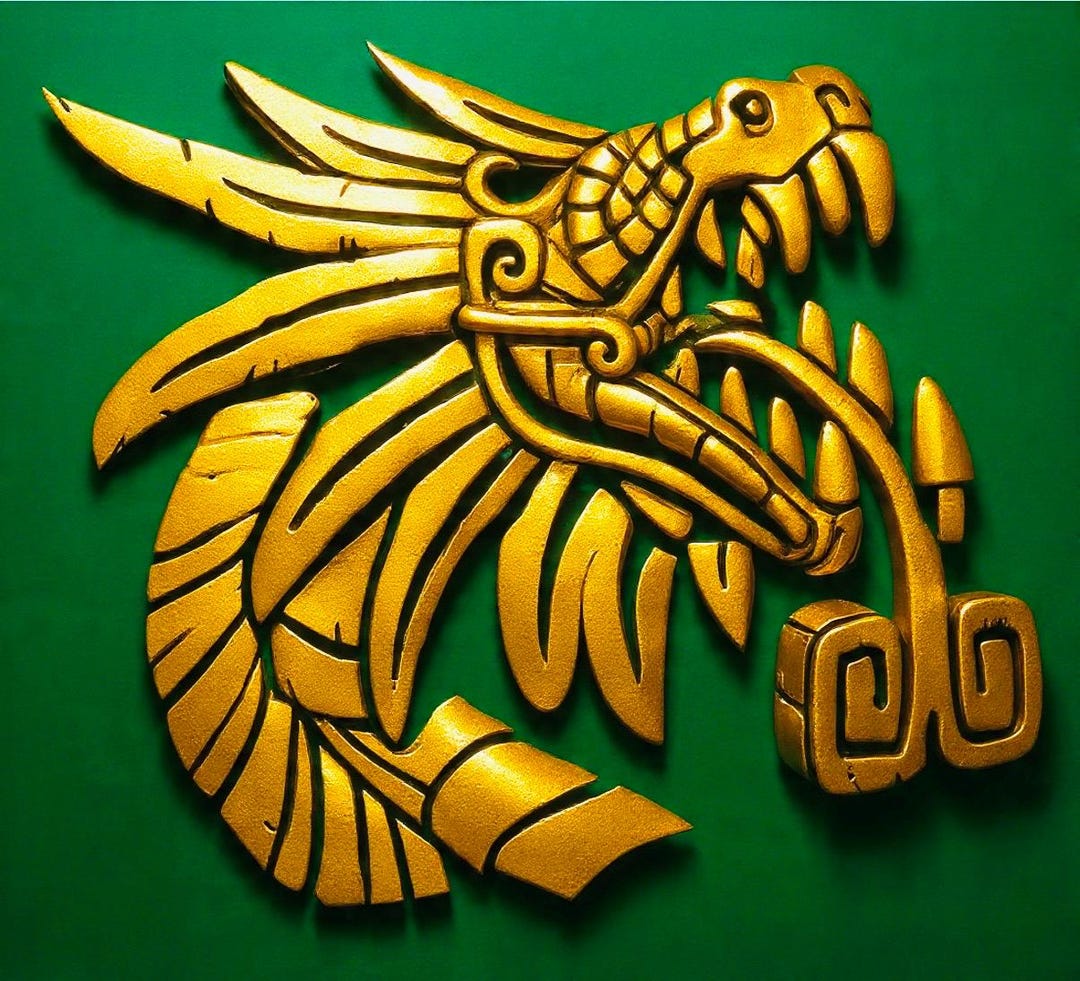 Quatal Aztec QUETZALCOATL Half Body , Aztec , Mexico , for Laptop, Desk, Window ...