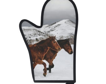 Oven Glove, Oven Mitt, Horses, Cooking Accessories, Baking Accessories, Housewarming Gift