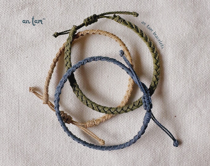 Handmade Basic Waterproof Bracelet | Adjustable Wax Cord Bracelet | Braided Bracelet | Festival Unisex Bracelet | Friendship Bracelet