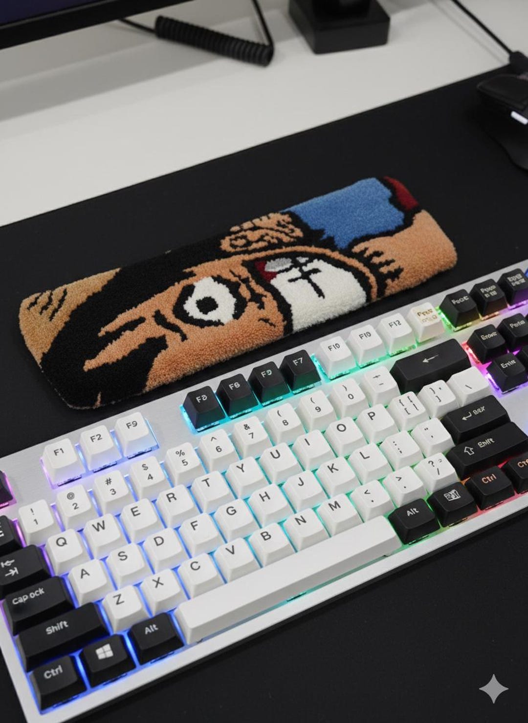 Handmade Blue Desk Rug - Keyboard Desk Rugs With Funny Desing Playing ...