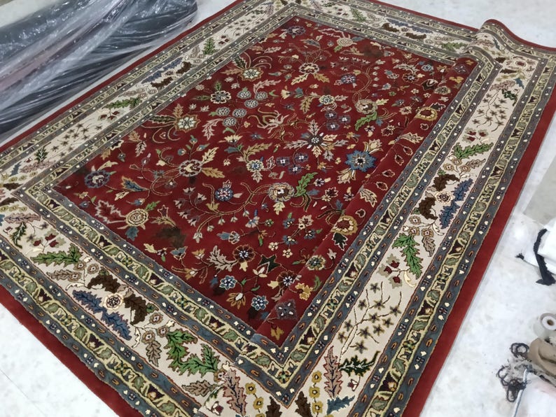 Handmade Persian Oriental Red Wool Area Rug Floral Traditional Living ...