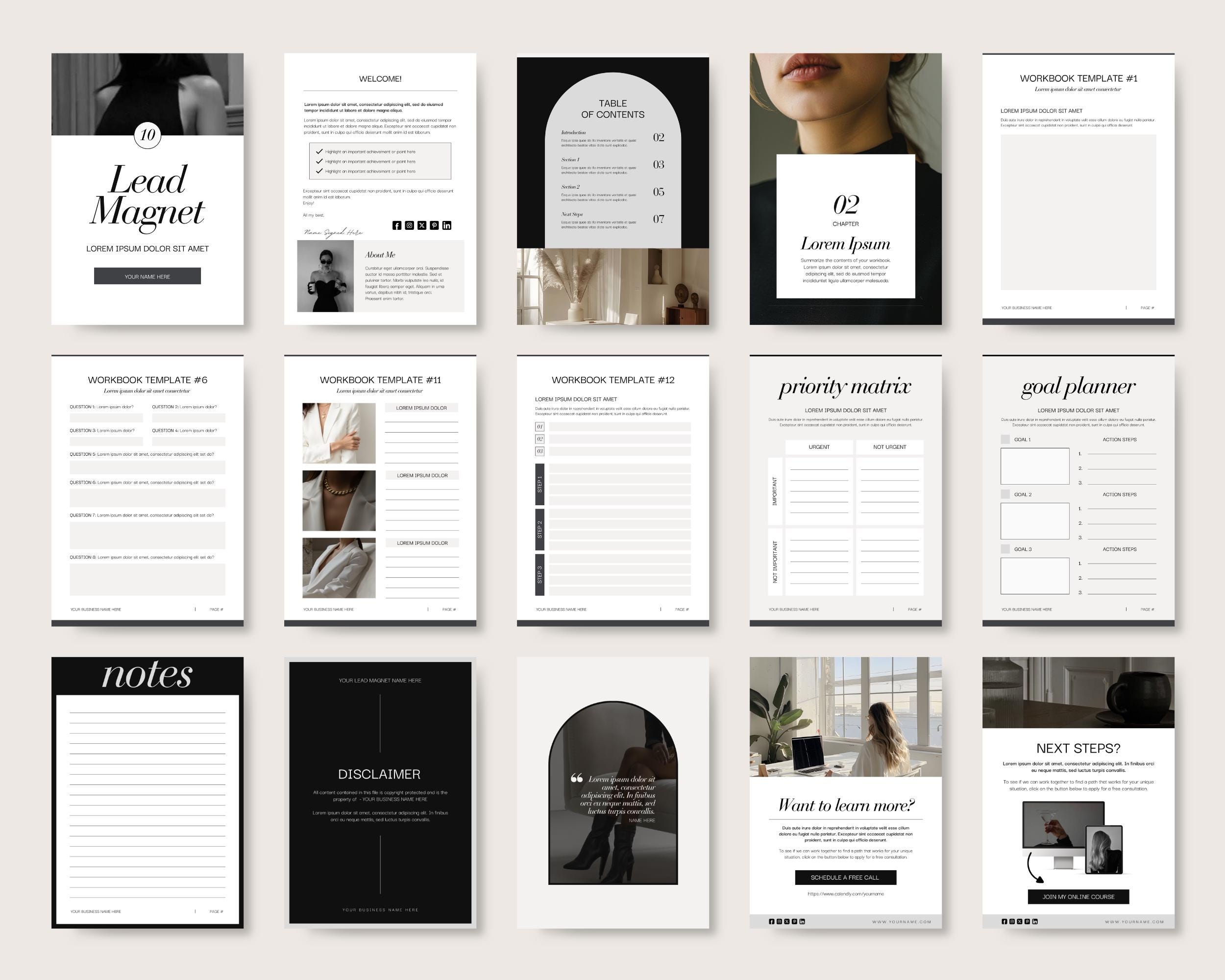 Editable Workbook Template Course Creator Lead Magnet Template Coaching ...