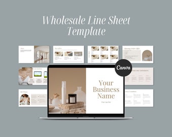 Wholesale Line Sheet Template, Price List, Wholesale Catalogue Template, Seller Shop Editable Line Sheet Canva Template, Product Sales Sheet