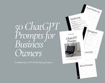 50 ChatGPT Prompts for Marketing & Lead PR | Copy and Paste AI Prompts for Social Media Posts, Email Marketing, Blog Post, and Business Plan