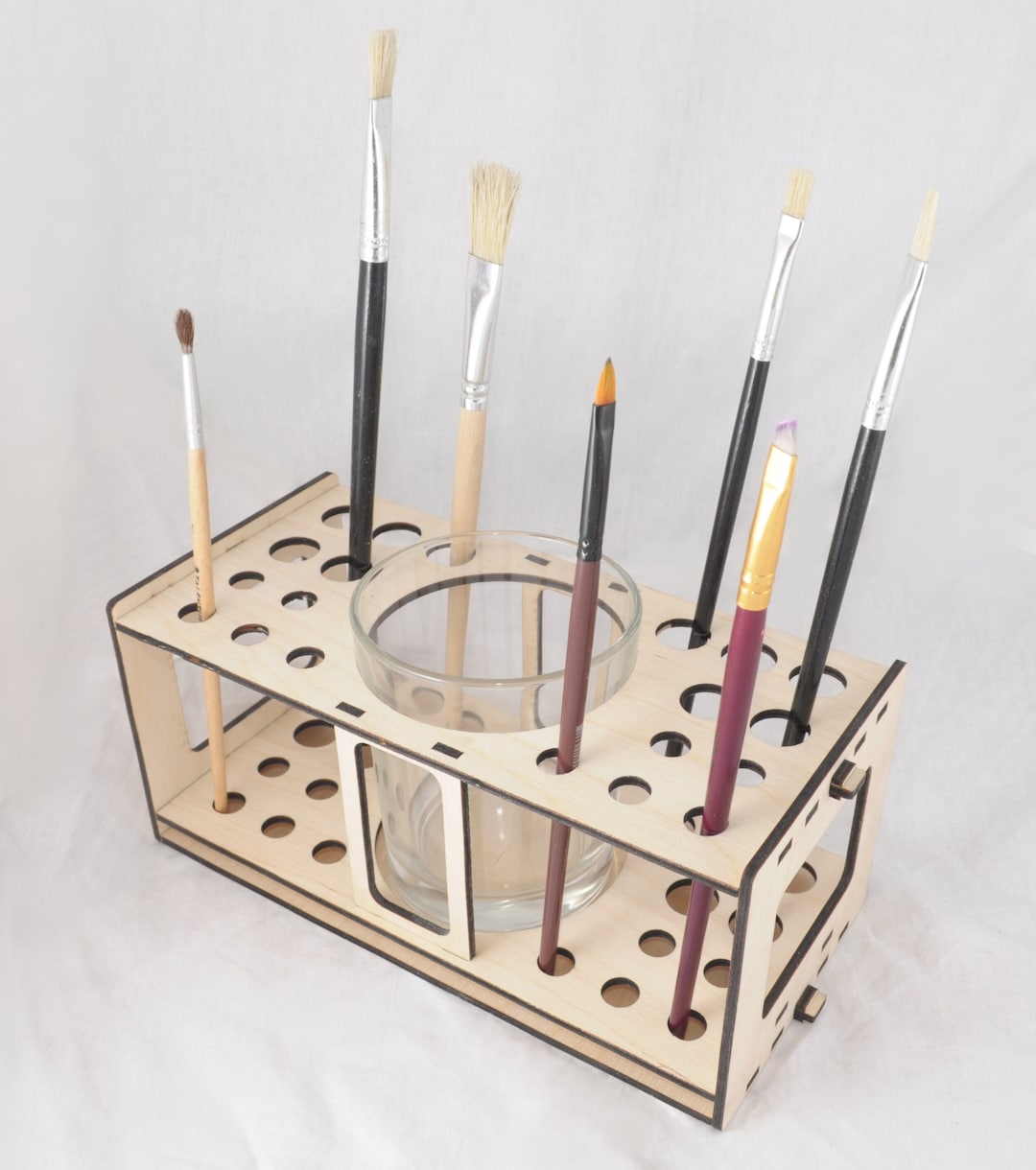 Artist and Craft Brush Organizer for 20 Brushes Paint Brush Rack Brush Stand Assembly Without
