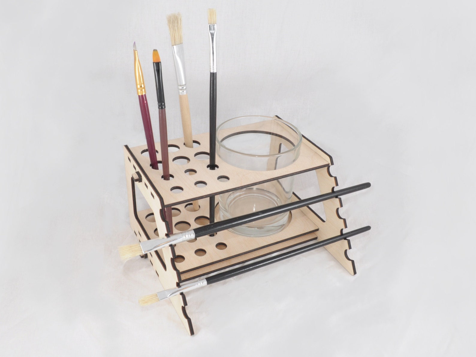 Paintbrush Organizer With Front Stand for Artists and Crafters Brush