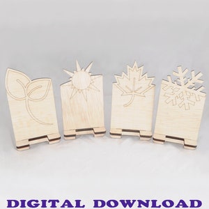 Elegant Seasons themed laser cut phone stand design kit