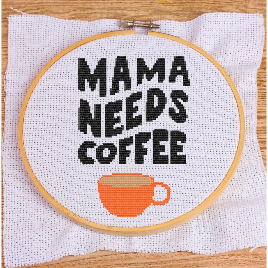 Coffee Quote Cross Stitch Pattern Download PDF Coffee Sampler 