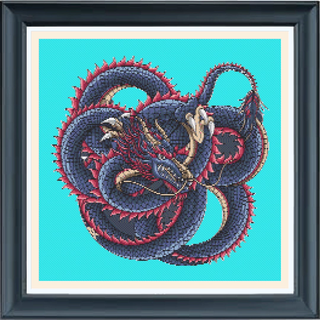 Chinese Dragon PDF Instant Download Cross Stitch Pattern, Intricate