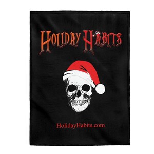 Holiday Habits Velveteen Plush Black Blanket - Great - Halloween - Fall- Christmas - gift