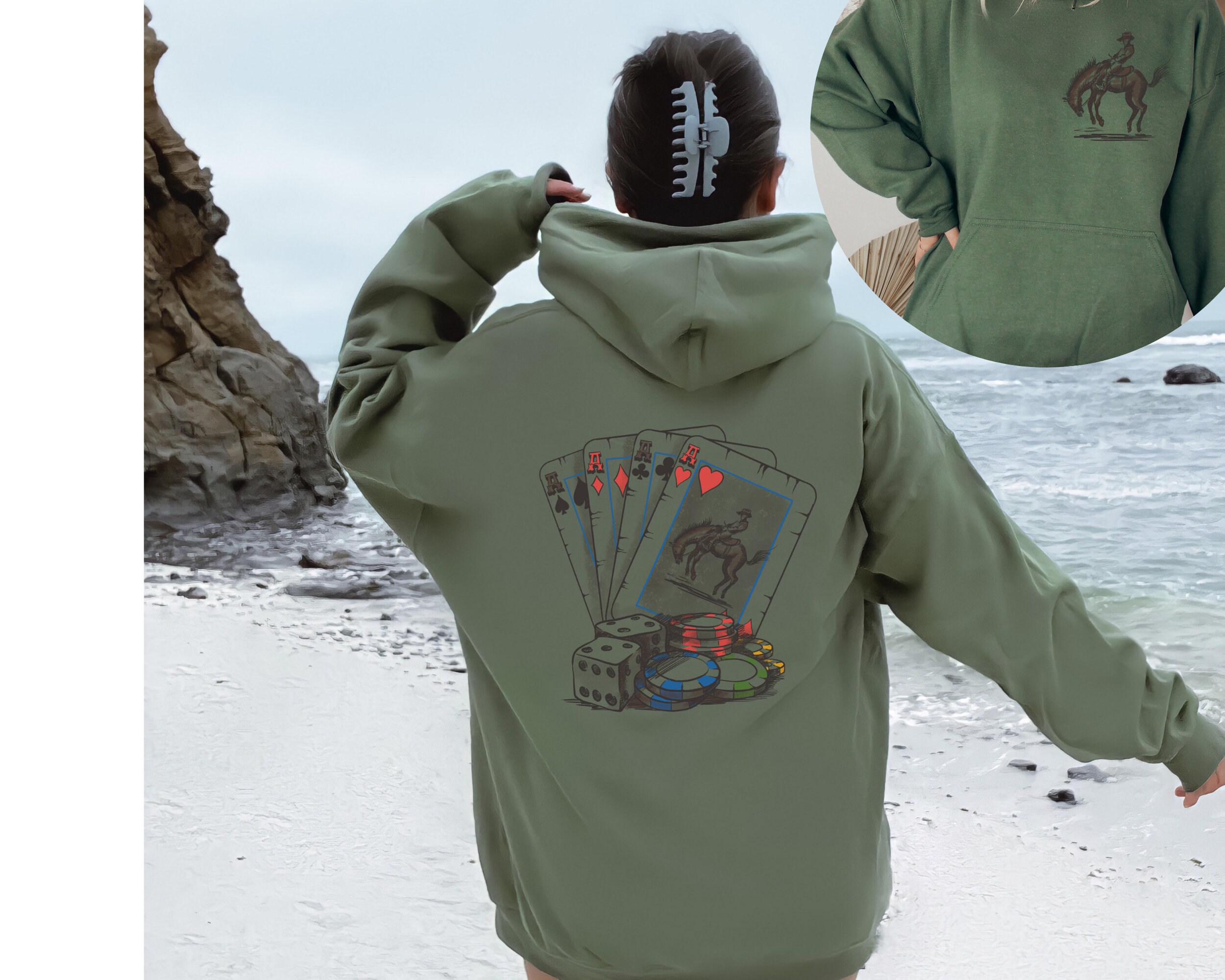 Discover Cowboy Playing Cards Hoodie, Playing Cards Hoodie, Ace Card Cowboy Hoodie