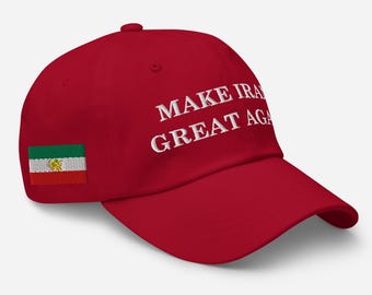 Make Iran Great Again w/Flag White text Hat