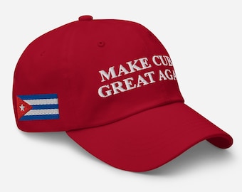 Sombrero con bandera "Hagamos a Cuba grande otra vez"