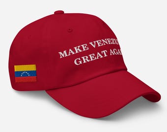 Gorra con bandera "Hagamos a Venezuela grande otra vez"