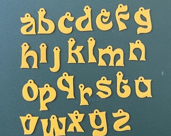 Lowercase Alphabet Letter Charms: Bulk Initial Pendants for DIY Jewelry Making, Necklaces & Earrings