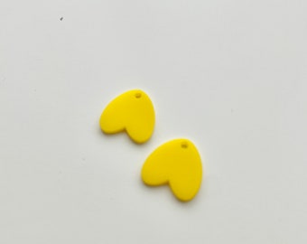 Yellow Acrylic Heart Earring Blanks: DIY Jewelry Supply