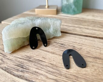 Black Acrylic Halloween Earring Blanks: U-Shape Arches