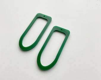 Green Geometric Acrylic Earring Blanks: DIY Jewelry Supply