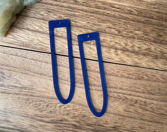 Blue Acrylic Blanks, Royal Blue Earring Findings, Geometric One Hole Connector
