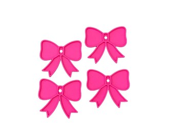 Bright Pink Bow Charms: 3D Printed PLA Jewelry Making