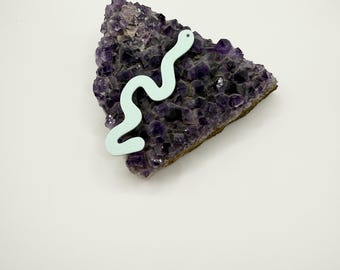 Pastel Blue Snake Charms: 3D Printed Serpent Jewelry Findings