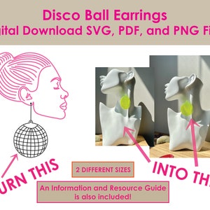 Disco Ball Oorbellen, Laser Cut Earring Files, DIY Acryl Oorbellen voor Glowforge