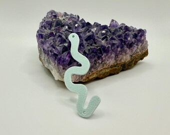 Pastel Blue Snake Charms: 3D Printed Serpent Connectors