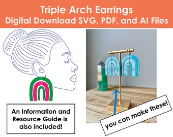 Laser Cut Earring Files, Acrylic Arch Earrings, U-Shape Earring Pieces for Jewelry Making