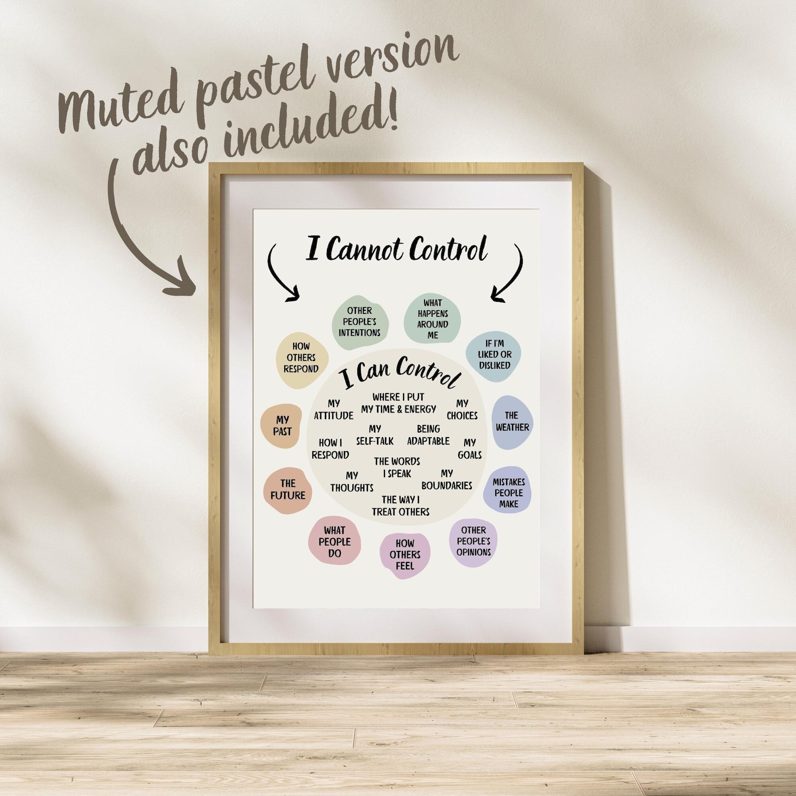 Circle of Control Poster What Things I Can and Cannot Control CBT Art ...