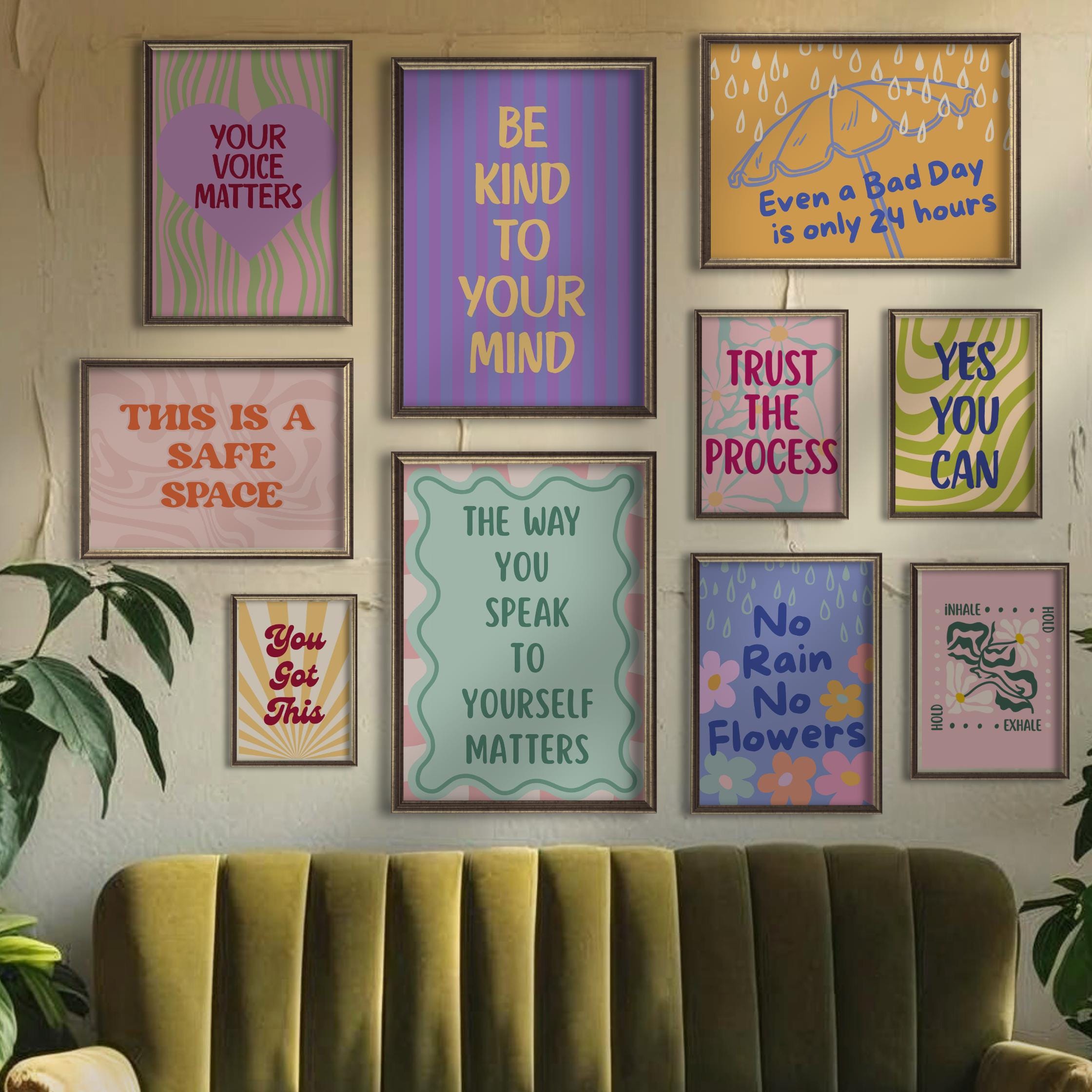 Set of 20 Therapy Counseling Wall Art Prints School Counselor Office ...
