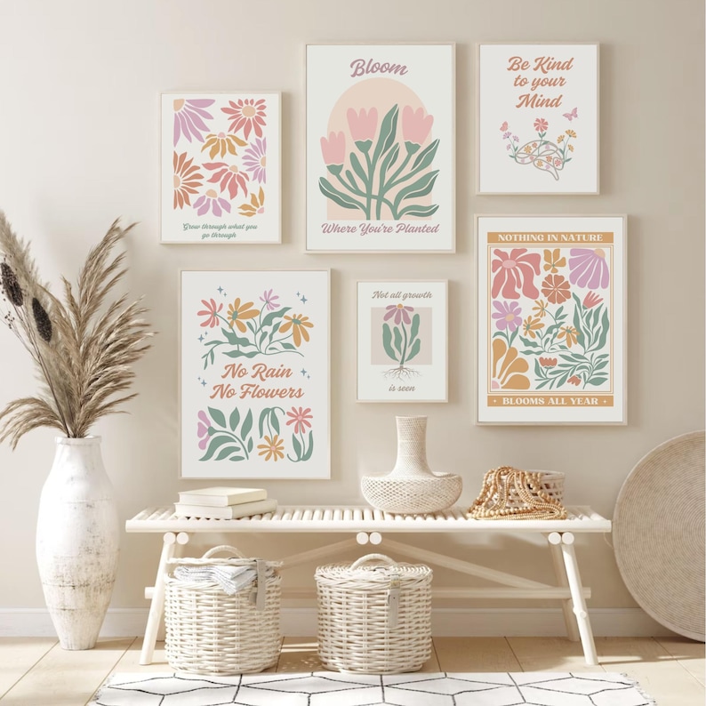 Psychology Art Print Set of 6 Growth Mindset Therapy Office Wall Decor ...