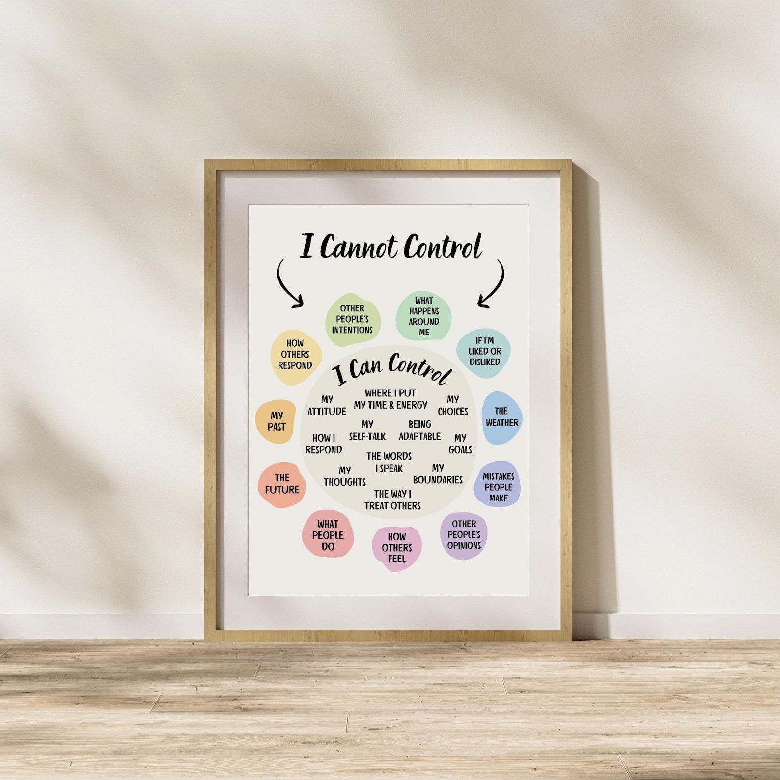 Circle of Control Poster What Things I Can and Cannot Control CBT Art ...