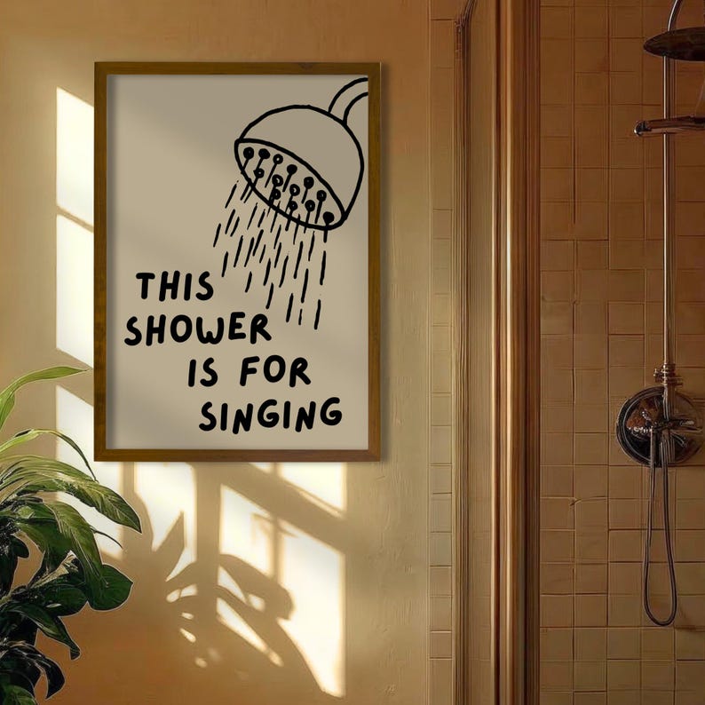 Set of 6 Funny Bathroom Prints Shower Karaoke Tickets Poster Cute ...